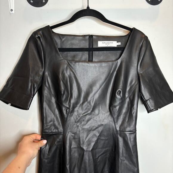 MM Lafleur The Noa Dress Vegan Leather Shift Mini Dress - Picture 3 of 11
